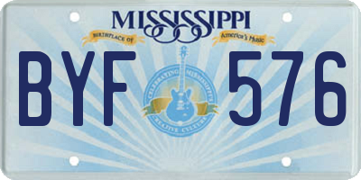 MS license plate BYF576