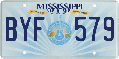 MS license plate BYF579