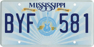 MS license plate BYF581