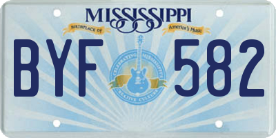 MS license plate BYF582