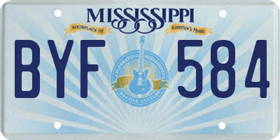 MS license plate BYF584