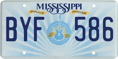 MS license plate BYF586