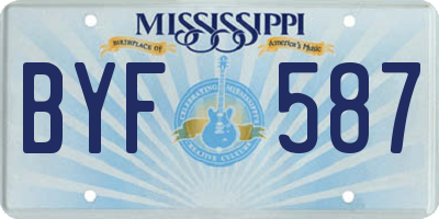 MS license plate BYF587