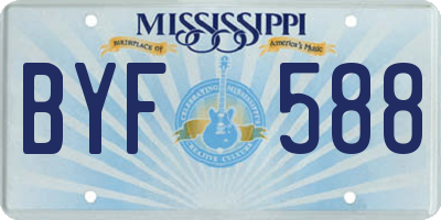 MS license plate BYF588