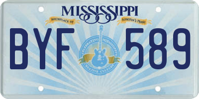 MS license plate BYF589