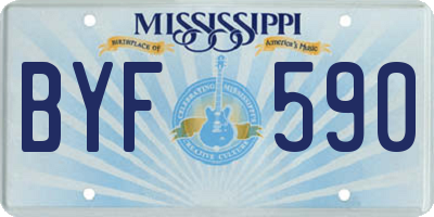 MS license plate BYF590