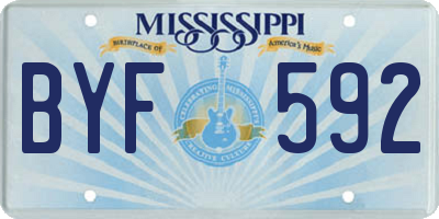 MS license plate BYF592
