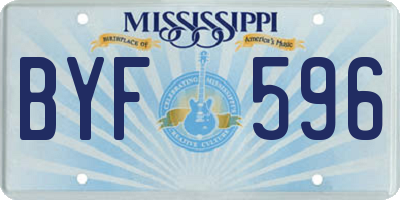 MS license plate BYF596