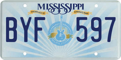 MS license plate BYF597