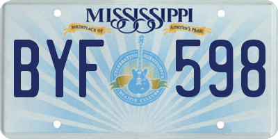 MS license plate BYF598