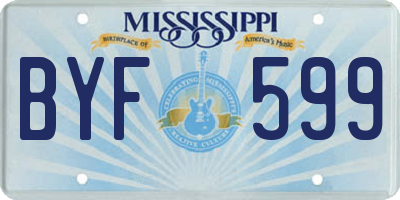 MS license plate BYF599