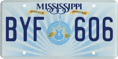 MS license plate BYF606