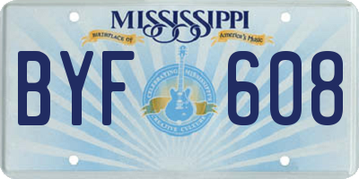 MS license plate BYF608