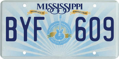 MS license plate BYF609