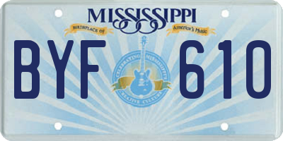 MS license plate BYF610