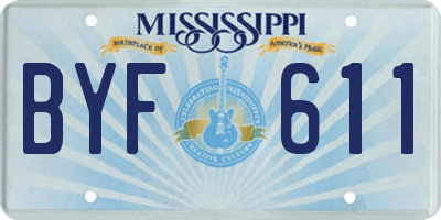 MS license plate BYF611