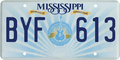 MS license plate BYF613