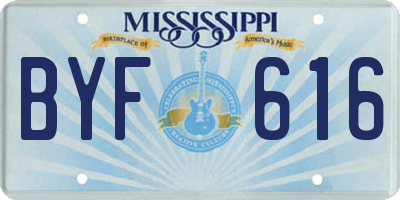 MS license plate BYF616