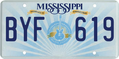 MS license plate BYF619