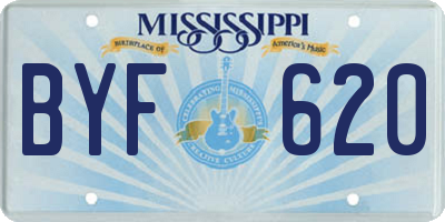 MS license plate BYF620