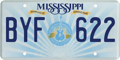 MS license plate BYF622
