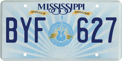 MS license plate BYF627