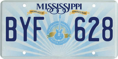 MS license plate BYF628