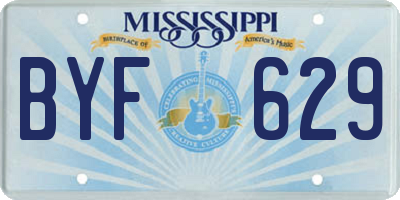 MS license plate BYF629