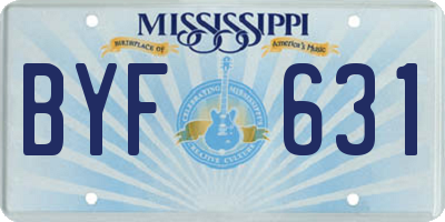MS license plate BYF631