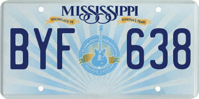 MS license plate BYF638