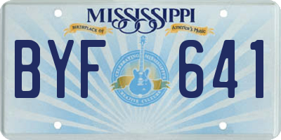 MS license plate BYF641