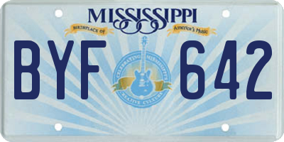 MS license plate BYF642