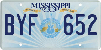 MS license plate BYF652