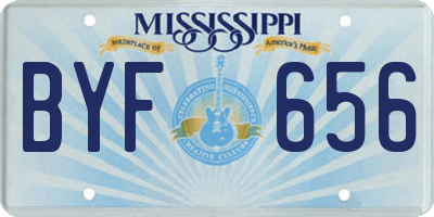 MS license plate BYF656
