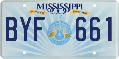 MS license plate BYF661