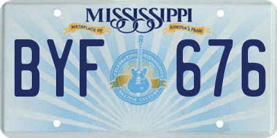 MS license plate BYF676