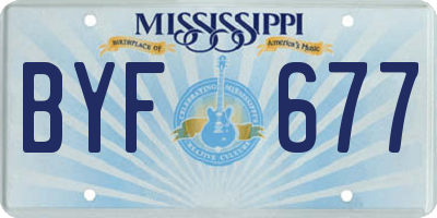 MS license plate BYF677