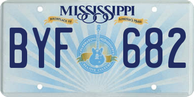 MS license plate BYF682