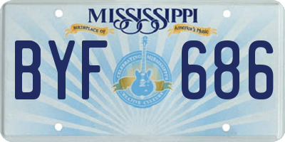 MS license plate BYF686