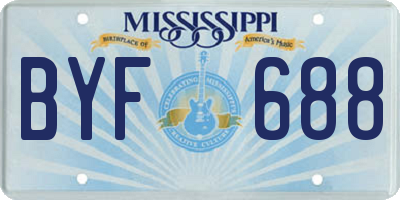 MS license plate BYF688