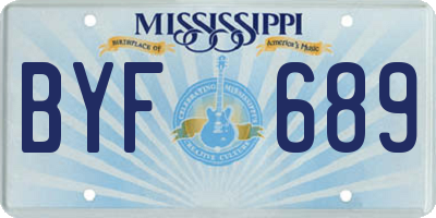 MS license plate BYF689