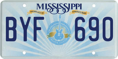 MS license plate BYF690