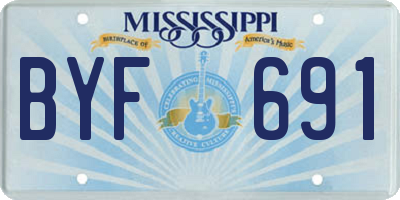 MS license plate BYF691
