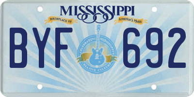 MS license plate BYF692