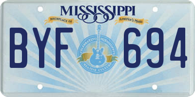 MS license plate BYF694