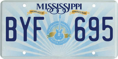 MS license plate BYF695