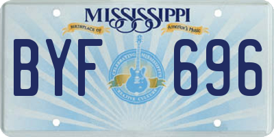 MS license plate BYF696