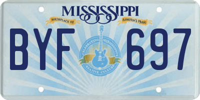 MS license plate BYF697