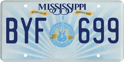 MS license plate BYF699
