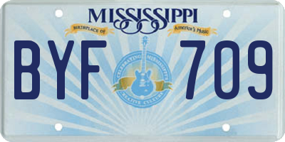 MS license plate BYF709